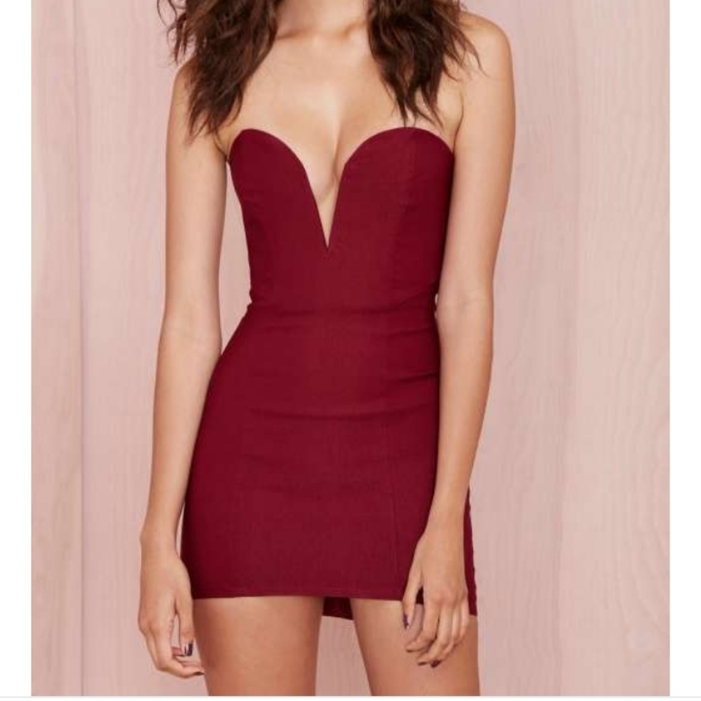Nasty Gal - Helix dress wine size small